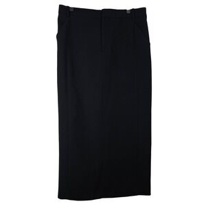 ZARA Black Maxi Skirt Wool Blend Classic Tailored Office Career Size M